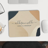 ベージュ ネイビー ブルー モダン 抽象的な 形 ニュートラル マウスパッド