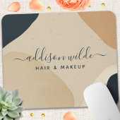 ベージュ ネイビー ブルー モダン 抽象的な 形 ニュートラル マウスパッド