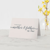 ベージュ ネイビー ミニマル 新しい 親 マザー ファーザー カード (黄色い花)