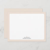 ベージュ |ハートシンプルひなパーソナライズされた形 ノートカード (正面/裏面)