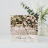ベージュ パステル エレガント サンクス ノベルティ 招待状 (スタンド正面)