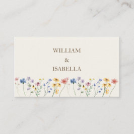 ベージュ パステル ワイルドフラワー プレイスカード