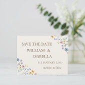 ベージュ パステル ワイルドフラワー 案内ポストカード (スタンド正面)