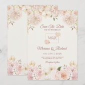 ベージュ＆ピーチの結婚式招待状 招待状 (正面/裏面)