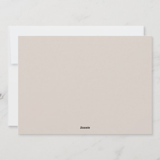 ベージュ&ピーチ花模様Eid挨拶 シーズンカード (裏面)