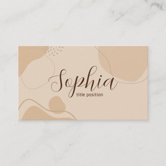 ベージュ&ブラウンエステティック 名刺 (正面)