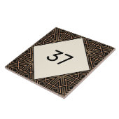 ベージュ&ブラウンシックファンシーデコハウスナンバープラーク タイル (側面)