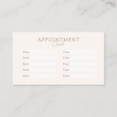 ベージュ&ブラウンミニマル、エレガントサロン 予約カード (裏面)