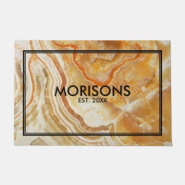 ベージュ&ブラウン大理石のテクスチャ ドアマット