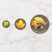 ベージュ&ブラウン感謝祭テーブル紙吹雪 コンフェッティ (裏面)