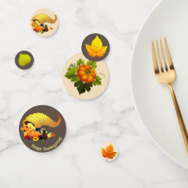 ベージュ&ブラウン感謝祭テーブル紙吹雪 コンフェッティ