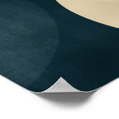 ベージュ、ブラウン、ブラックの半円 ポスター (角)