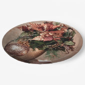 ベージュ、ブラウン、ブロンズのクリスマス ペーパープレート (アングル)