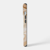 ベージュ ブラウン マーブル iPhone 15ケース (左側面)