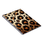 ベージュ&ブラックヒョウのファーアニマルプリントスポット ノートブック (右側)