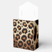 ベージュ&ブラックヒョウのファーアニマルプリントスポット フェイバーボックス (オープン)