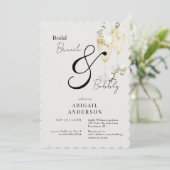 ベージュ&ブラックブライダルブランチ&バブリーシャワー 招待状 (スタンド正面)