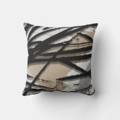 ベージュ&ブラック抽象芸術ウォーターカラー装飾用クッション クッション (裏面)