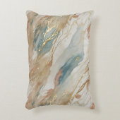 ベージュ&ブルーウォーターカラー抽象芸術大理石 アクセントクッション (正面(垂直))