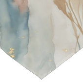 ベージュ&ブルーウォーターカラー抽象芸術大理石 ショートテーブルランナー (コーナー)