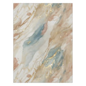 ベージュ&ブルーウォーターカラー抽象芸術大理石 テーブルクロス (正面)