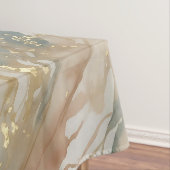 ベージュ&ブルーウォーターカラー抽象芸術大理石 テーブルクロス (インサイチュ)