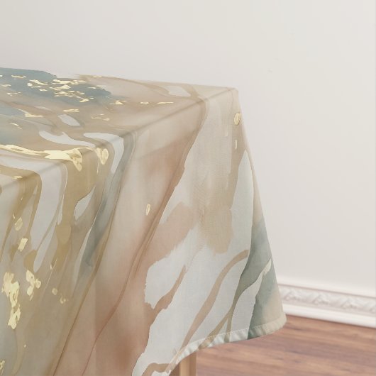 ベージュ&ブルーウォーターカラー抽象芸術大理石 テーブルクロス (インサイチュ)