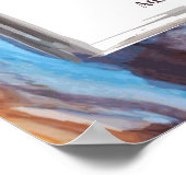 ベージュ&ブルーバー(ユダヤ教の)バル・ミツバーウェルカムサイン ポスター (角)