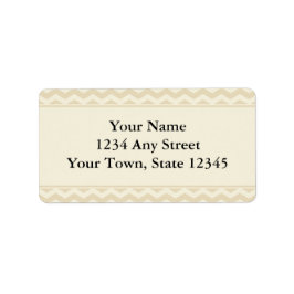 ベージュ&ベージュ色シェブロン印刷住所 シール