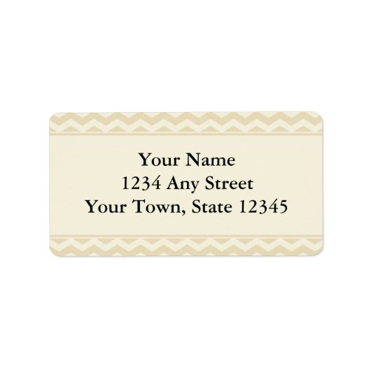 ベージュ&ベージュ色シェブロン印刷住所 シール (正面)