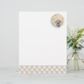 ベージュ&ホワイトの肉球カスタムペット写真テンプレート レターヘッド (スタンド正面)