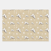 ベージュ&ホワイトウィンタースポーツ ラッピングペーパーシート (正面3)