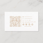 ベージュ&ホワイトフォトグラファープロフェッショナルスキャナブル 名刺 (裏面)