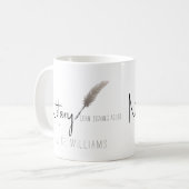 ベージュ&ホワイトモダンミニマルシンプルリスト コーヒーマグカップ (正面左)