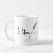 ベージュ&ホワイトモダンミニマルシンプルリスト コーヒーマグカップ (左)