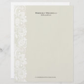 ベージュ&ホワイトヴィンテージフローラレース2 レターヘッド (正面/裏面)