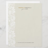 ベージュ&ホワイトヴィンテージフローラレース レターヘッド (正面/裏面)