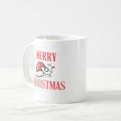 ベージュ&ホワイト クリスマスクラシックマグ コーヒーマグカップ (正面左)