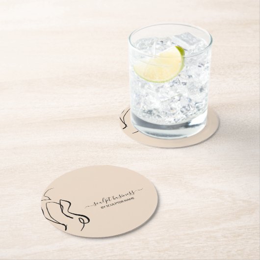 ベージュ ボディ スカルプティング コントゥアリング エステティクス ラウンドペーパーコースター (インサイチュ)