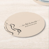 ベージュ ボディ スカルプティング コントゥアリング エステティクス ラウンドペーパーコースター (アングル)