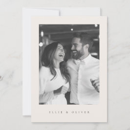 ベージュ・ボホモダン写真結婚ズ 招待状