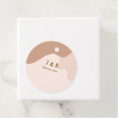 ベージュ ボホ カーブ オレンジ ウェディング ネーム デート フェイバータグ (インサイチュ)