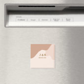 ベージュ ボホ 曲線 オレンジ 結婚式 名前 日付 マグネット (インサイチュ (食洗機))