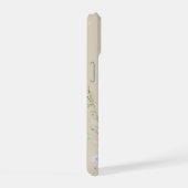 ベージュ ボホ 水彩の野の花 iPhone 15ケース (右側面)