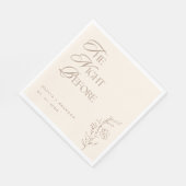 ベージュ ボーホー ナイトビフォア リハーサルディナー ウェディング スタンダードランチョンナプキン (角)