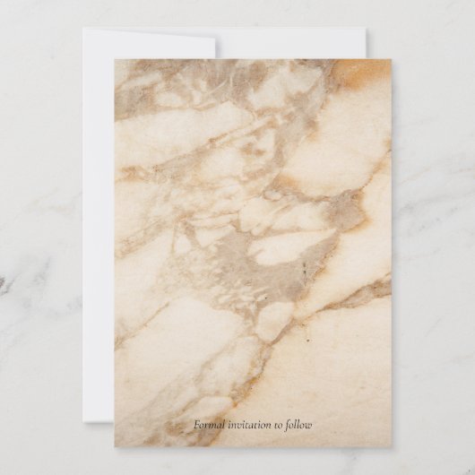 ベージュ ボーホー フレーム フォト セーブ・ザ・デート ウェディング 招待状 (裏面)