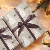 ベージュ ミニマル ブライダル シャワー かわいい ラッピングペーパー