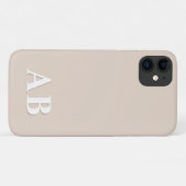 ベージュ ミニマル モダンイニシャルモノグラム Case-Mate iPhoneケース (裏面(横))