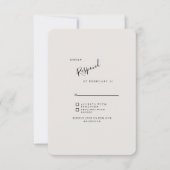 ベージュ モダン ウェディング RSVP 角丸 (正面)