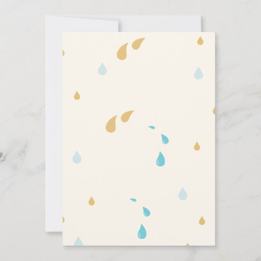 ベージュ モダン カワイイ レインボー ベイビー シャワー 招待状 (裏面)